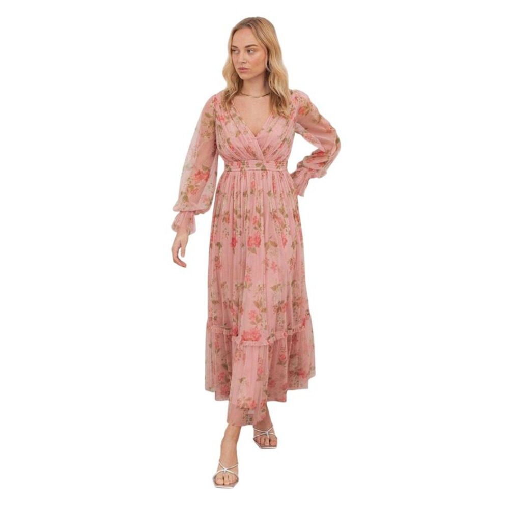 Anaya With Love Womens/Ladies Floral Long-Sleeved Maxi Dress / Pink
